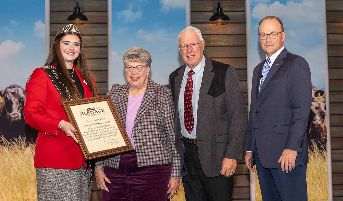 Tom & Carolyn Perrier, Inducted into the Angus Heritage Foundation, November, 2025